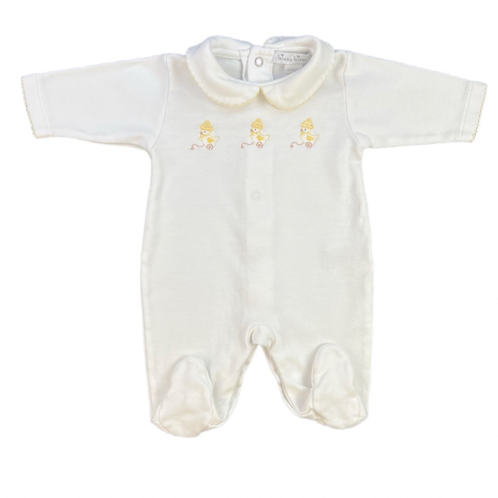 KISSY KISSY Ducks Embroidered Ducks Pima Footie - Preemie